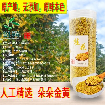 桂花干花益生享寿金桂花茶低温脱水桂花食用甄品花茶广西特产批发图3