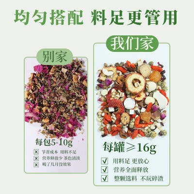 红参黄芪茶罐装女神茶 30小罐500g独立包装规格齐全赤小豆组合茶图2