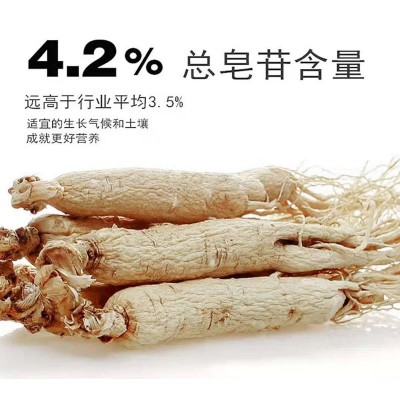 长白山干人参东北原皮白参吉林生晒参大支一斤装白参全须500g干参图4