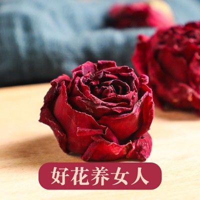 玫瑰花茶头茬食用墨红玫瑰花茶云南滇红玫瑰金边花冠花瓣大货批发图2