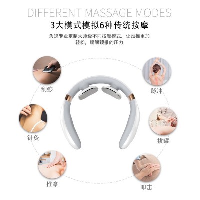 智能颈椎按摩仪器 便捷式迷你电动肩颈热敷脉冲按摩仪颈部护理仪图5