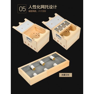 木制足疗器具家用双足温灸足部灸盒足底艾灸盒脚底熏足灸盒图5