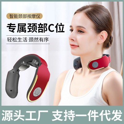 颈椎按摩仪 迷你智能硅胶肩颈脉冲电动便携护颈仪 智能颈部按摩器图1