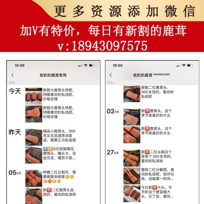 招代理】鹿茸整枝吉林梅花鹿东北头茬二杠泡酒新鲜片鹿鞭鹿场批发图2