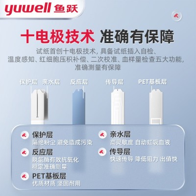 鱼跃660血糖仪和采血针免调码660血糖试纸批发脱氢酶血糖测试纸条图2