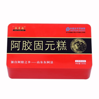 阿胶铁盒500克阿胶固元糕批发300克阿胶糕厂家东阿即食阿胶