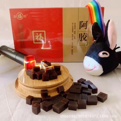福牌阿胶块500g 山东东阿镇驴皮阿胶丁碎块 原产地阿胶块丁批发图2