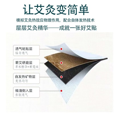 李时珍艾灸贴自热温灸艾草贴无烟颈椎贴精油热敷肚脐贴艾叶 贴批发图3
