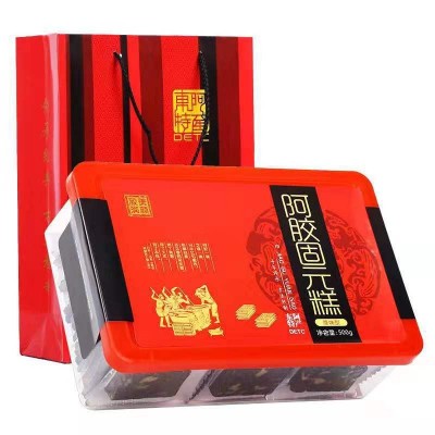 东阿县厂家批发阿胶糕 铁盒PVC盒阿胶固元糕驴皮即食红枣枸杞阿胶图2