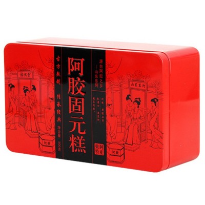 东阿特产阿胶糕500克一盒铁盒装阿胶固元糕厂家批发驴皮阿胶片块图1