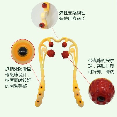 颈椎按摩器脖子夹肩颈部家用u型手动揉捏成人多功能经络球图2