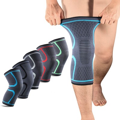 硅胶运动护膝A1314跑步骑行护膝登山立体针织护膝护套Knee Sleeve图1
