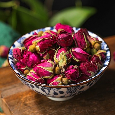 婉明玫瑰花茶60克罐装 重瓣红玫瑰瓶装 散装玫瑰花养生茶 花茶厂图3