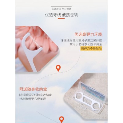 喜悦牙线棒细弓形一次性家庭装120支袋装送便携盒图5