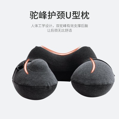 商旅宝充气U型枕旅行办公午睡飞机枕头呵护颈椎脖枕趴睡靠枕图4