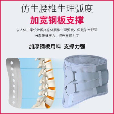 工厂现货批发加宽钢板护腰带仿生脊椎支撑腰托轻薄舒适护腰带男女图3