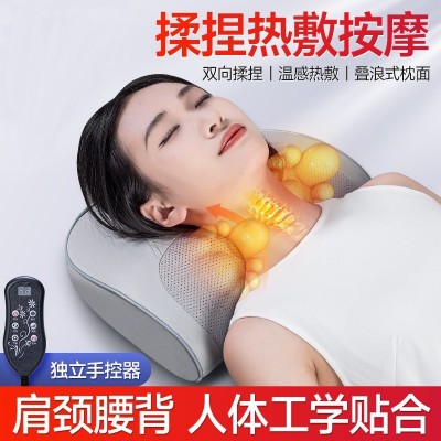 颈椎按摩枕热敷揉捏肩颈部按摩器腰部背部按摩多功能全身按摩靠垫图4
