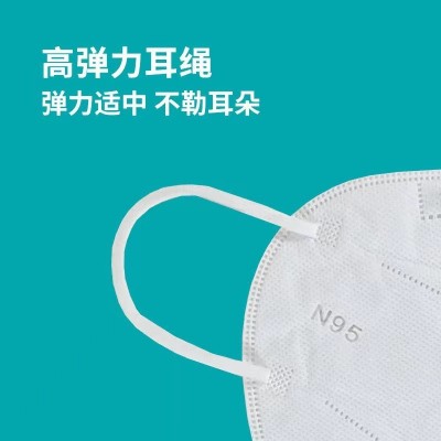 怡众N95医用防护口罩头戴挂耳套头成人防疫飞沫病毒白色医用口罩图4