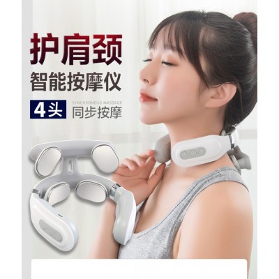 便携智能颈椎按摩器颈部按摩仪护颈加热仪呼吸灯震动热敷颈椎仪图3