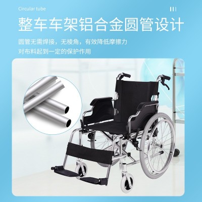 老人折叠轮椅超轻便携带坐便器洗澡多功能老年人瘫痪手推代步车图2