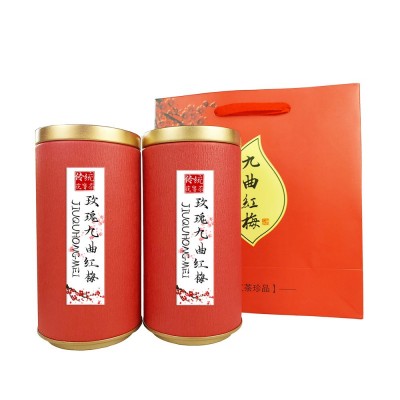重瓣玫瑰九曲红梅茶叶新花窨制红茶叶分两罐250g送礼办公用茶图4