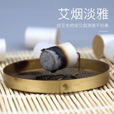 蕲春厂家54粒蕲艾陈艾柱 三年陈艾灸柱传统石臼手工艾草艾 柱 批发图4