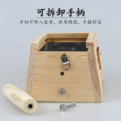 厂家直销木质艾灸盒 实木家用随身艾灸无漆手柄铁皮防烫 一件代发图3