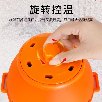 美容院宫廷灸套盒胸部艾灸罐大号艾灸盒随身灸家用悬灸仪腹部图2
