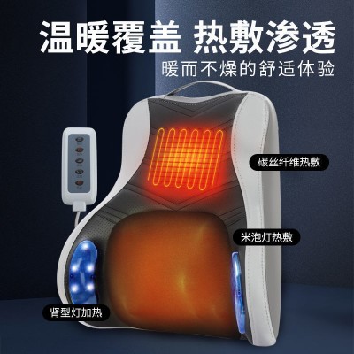 厂家批发按摩垫腰部按摩器功能多揉捏敲打腰椎背电动加热靠枕家用图2