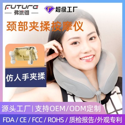 跨境热销颈部按摩枕 U型肩颈夹揉加热护颈按摩神器热敷肩颈按摩仪图1