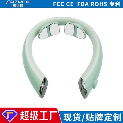 新款颈椎按摩器 EMS+TENS低频脉冲热敷理疗按摩仪颈部按摩器跨境