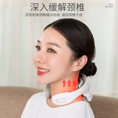 便携智能颈椎按摩器颈部按摩仪护颈加热仪呼吸灯震动热敷颈椎仪图4