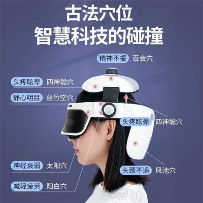 厂家 电动头部按摩器头皮按摩仪器家用脑部震动揉捏按摩头盔 跨境图2