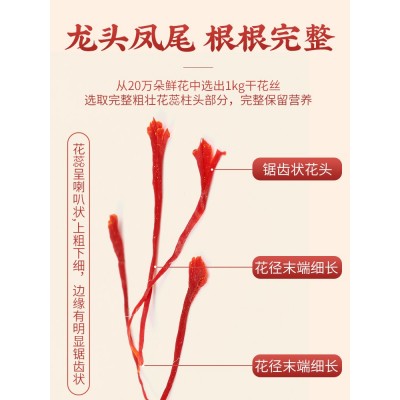 西藏红花茶批发 北京同仁堂礼盒装臧红花花茶 西藏中药材番西红花图4
