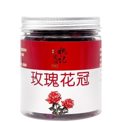 厂家直销玫瑰花冠 批发罐装花草茶山东平阴重瓣红玫瑰30克玫瑰花图5