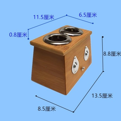 碳化竹制一代双孔艾灸盒加厚可控烟温灸盒艾柱艾条温灸器具图3