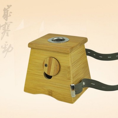 新款单孔竹制艾灸盒 随身灸加厚控温艾柱艾条盒 四代单孔批发图1