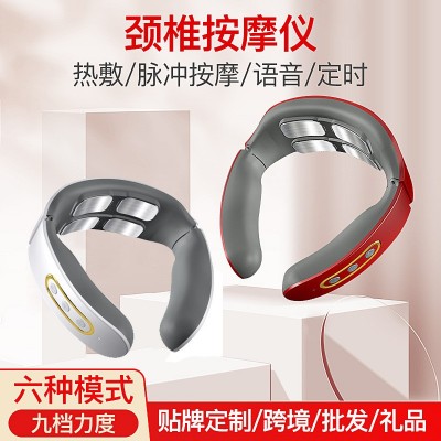 厂家批发新款多功能颈椎按摩仪电磁电击脉冲理疗仪颈部按摩护颈仪