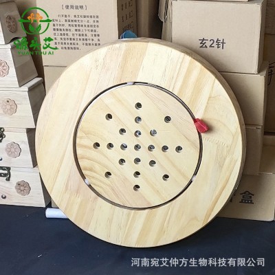 艾灸蒲团橡木实木坐灸仪图3