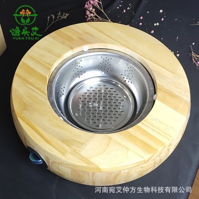 艾灸蒲团橡木实木坐灸仪图4