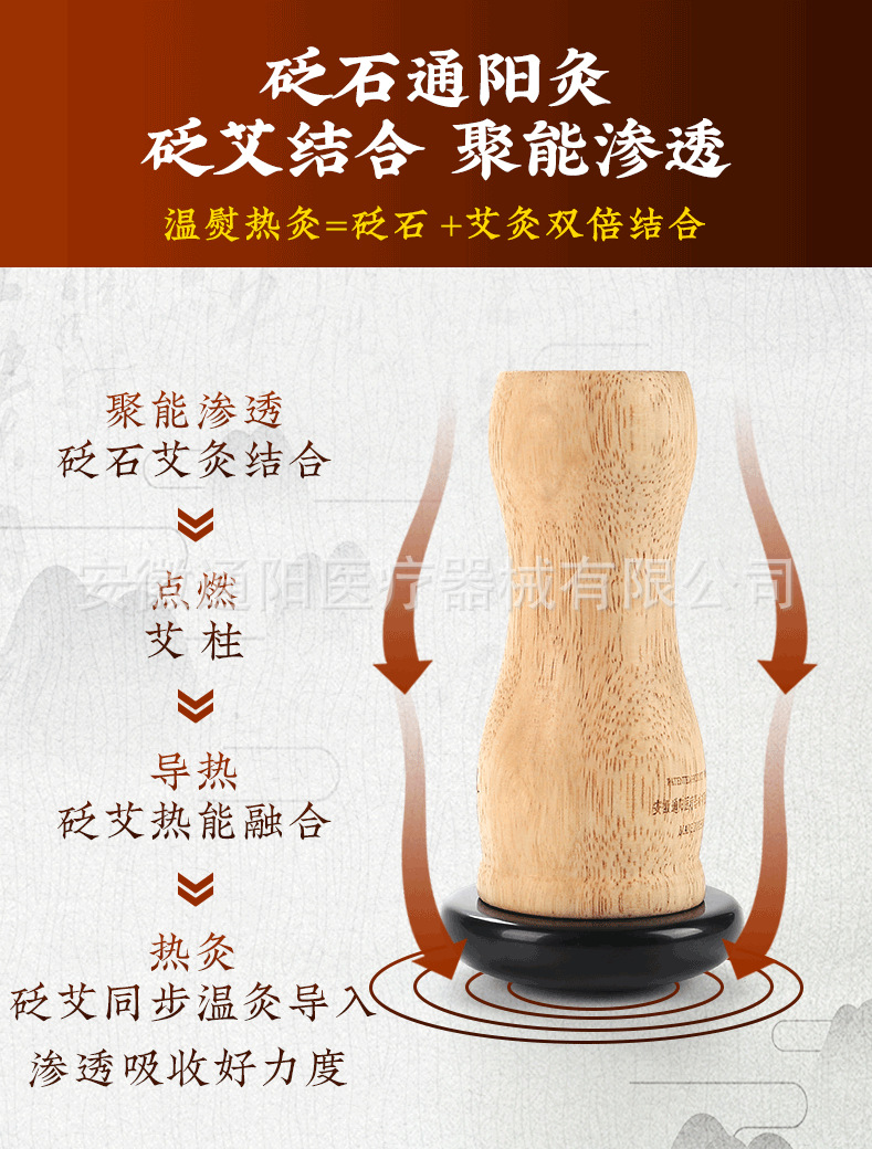 砭石艾灸罐砭阳随身艾灸盒艾柱艾条