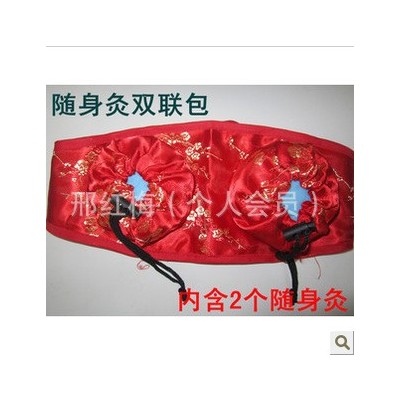 随身灸布套布袋系列两联两罐温灸盒布袋艾灸盒布套绸缎