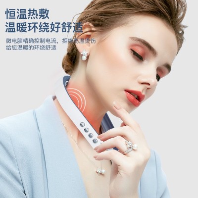 微电脉冲颈部按摩仪颈椎仪按摩器无线可折叠便携带护颈仪量大从优图3