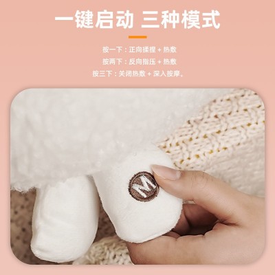 充电式羊驼按摩公仔礼品腰背部颈椎按摩器电动多功能车载按摩靠枕图2