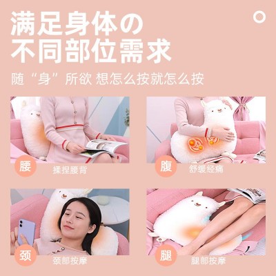充电式羊驼按摩公仔礼品腰背部颈椎按摩器电动多功能车载按摩靠枕图3
