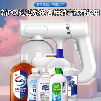 酒精消毒枪喷雾枪蓝光纳米雾化次氯酸消毒液片杀菌喷枪消毒机图2