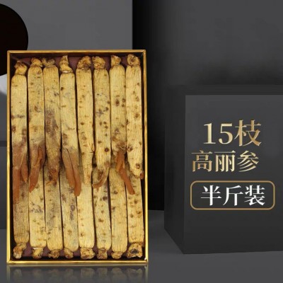 高丽参整支长白山别直参红参无糖黄马褂压块人参产地批发礼盒特产图5