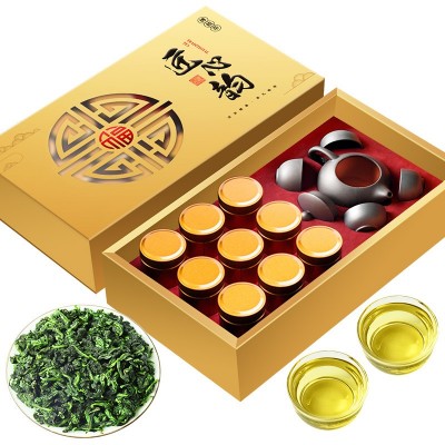 批发安溪铁观音秋茶新茶年货浓香型兰花香茶叶礼盒装小金罐装180g