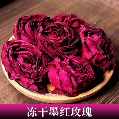 冻干墨红玫瑰花茶云璟珍墨红玫瑰批发云南产地微波干冻干墨红玫瑰