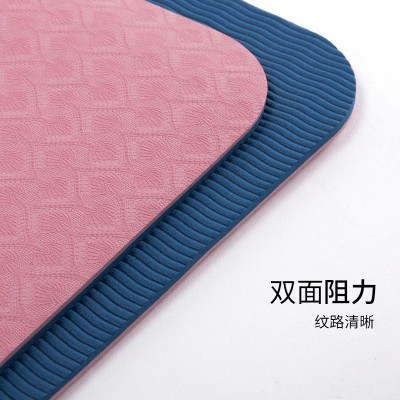tpe双层双色瑜伽垫体位线加厚8mm加宽61/80cm健身垫批发支持logo图4